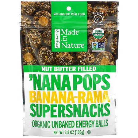 Made in Nature  Organic  Nana Pops  Banana-Rama Supersnacks  Nut Butter Filled  3.8 oz Pack of 2