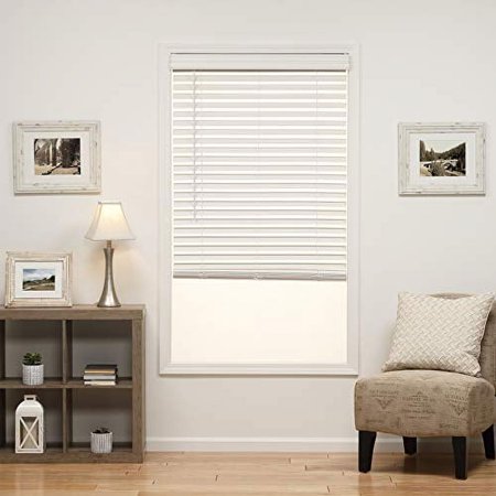 DEZ Furnishings QJWT290480 2 in. Cordless Faux Wood Blind, 29W x 48L Inches, White