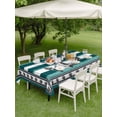 thumbnail image 4 of Outdoor Tablecloths with Umbrella Hole & Zipper, Teal Blue Anchor Tablecloth Rectangle 60x84 Inch, Nautical Summer Beach Coastal Ocean Waterproof Table Cloth, Patio/Pool/Picnic Table Covers, 4 of 8