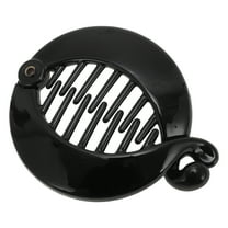 Unique Bargains 1 Pc Fashion Round Fish Shape Hair Clips Hairdo Clip Black