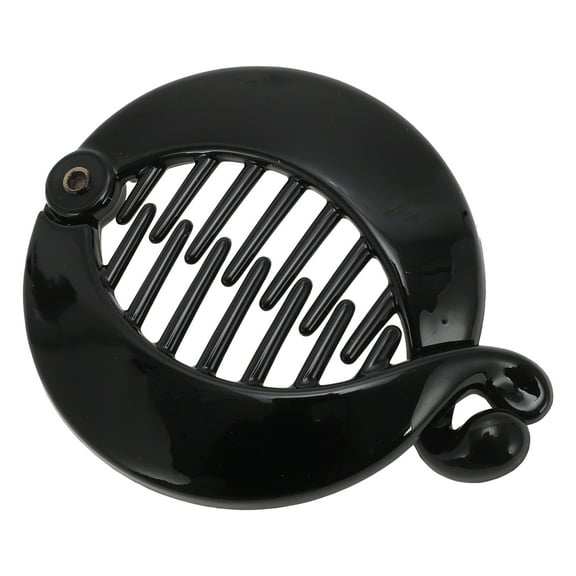 Unique Bargains 1 Pc Fashion Round Fish Shape Hair Clips Hairdo Clip Black