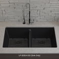 thumbnail image 4 of 32" x 19" Quartz Kitchen Sink, 50/50 Double Bowl Sink, Drop-in Sink, Undermount Sink, Granite Kitchen Sink, Black Kitchen Sink, Lexicon Platinum LP-5050-K-SO, 4 of 9