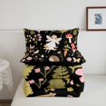 thumbnail image 5 of Homewish Cute Fairies Bird Hedgehog Twin Comforter Sets,Kawaii Mushrooms Flowers Bedding Set,Black,Black Reversible,2pcs,1 Comforter and 1 Pillowcase, 5 of 7