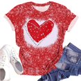 thumbnail image 4 of mihongmao Valentine Shirts for Women Short Sleeve Women Round Neck Print Casual Print Short Sleeved Short Sleeved Round Neck Top/shirt Red S, 4 of 6