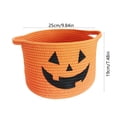 thumbnail image 3 of Halloween Candy Basket Cotton Rope Handheld 9.1x7.1x2.4in with Ghost Decor for Kids Trick or Treat Party by OVFUIZ, 3 of 6