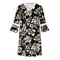 thumbnail image 5 of Pisexur Robe à Manches Courtes Col en V Women Robes d'Été Décontractées Manches 3/4 Tunique de Fête Décontractée Col en V Imprimé Dentelle Col en V Robe Midi Women Robe, 5 of 5