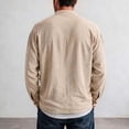 thumbnail image 6 of XuJwPNcy Men Long Sleeve Linen Shirts Casual Mock Neck Button down Tops Fall Beach Vacation Shirts(Khaki,Medium), 6 of 7