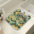 thumbnail image 4 of Yayeee Dish Drying Mat for Kitchen Counter 16" x 18" Microfiber Super Absorbent Coffee Decorative Pad, Orange Tree, 4 of 9