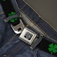 thumbnail image 2 of Buckle-Down Belt, Seatbelt Buckle Belt, St Pats Black Clovers, 34 to 52 Inches, 2 of 9
