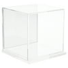 Plymor Clear Acrylic Display Case with Clear Base (Mirror Back), 4" x 4" x 4"