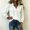 White women 3/4 sleeve blouse a1, variant on SSZMDLB Women 3/4 Sleeve V Neck Blouse Ruffle Embroidery Casual Basic Tee Shirt Holiday Tops Summer Spring Outfits Floral Tunic Tunic Tops Work Shirts, White XL