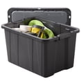 thumbnail image 3 of Hyper Tough 27 Gallon Storage Bin with Latch Lid, Heavy Duty Plastic Storage Container, Black and Gray, 3 of 9
