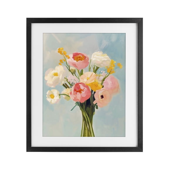 Stupell Industries Eclectic Floral Bouquet Black Framed Print Under Glass, design by The Prints Vibe