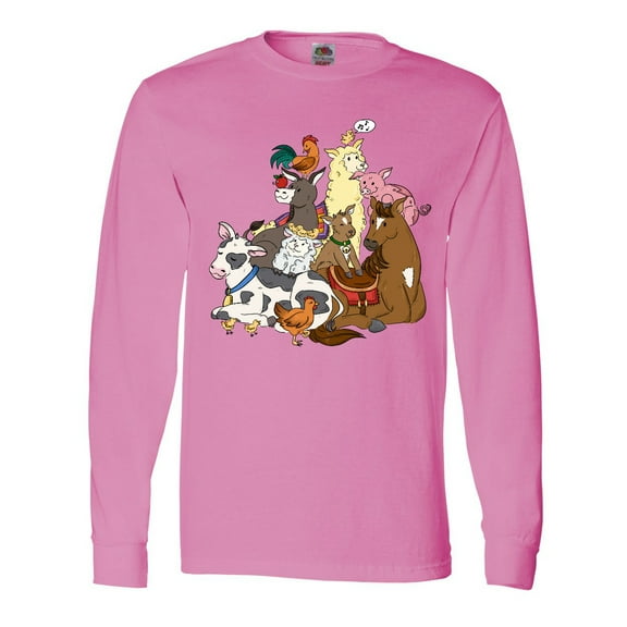 Inktastic Happy Farm Animals Long Sleeve T-Shirt