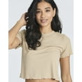 thumbnail image 5 of Real Essentials 4 Pack:Women's Lettuce Trim Ribbed Knit Short Sleeve Crop Tops Shirts Casual Summer Going Out T-Shirts, 5 of 6