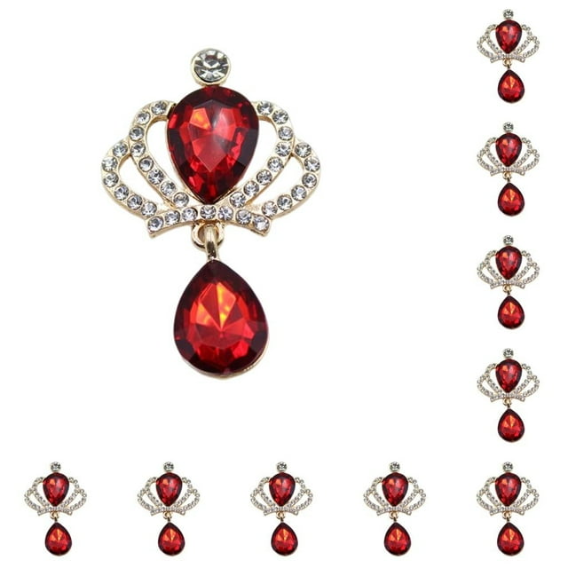 Qarigey 10 Uds. De botones a presión de diamantes de imitación a la moda, colgantes dorados para disfraces DIY, broche para decoración de boda, Base Ropa, zapatos y accesorios Miscelánea tipo 3