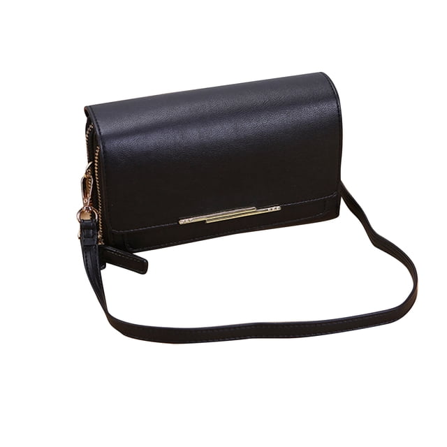 Bolso bandolera y cartera para teléfono de gran capacidad para mujer, minibolso versátil negro