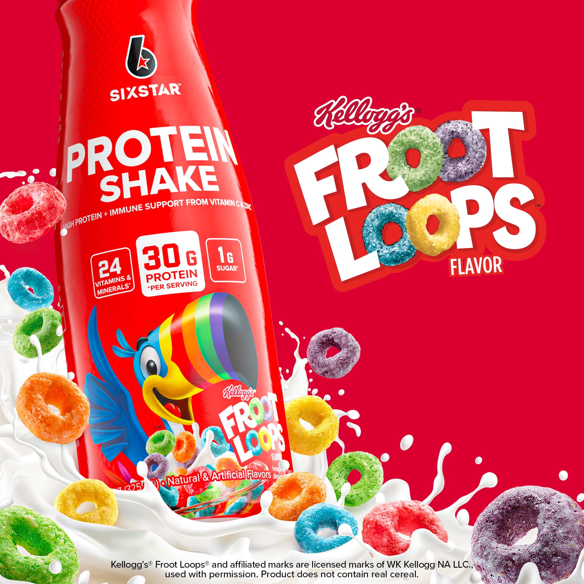 Six Star Kellogg's 30g Froot Loops Protein Shake, 11 fl. oz., 12 pk.