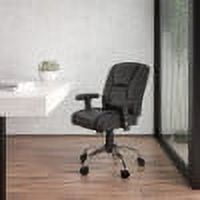 BizChair Big & Tall 400 lb. Rated Black LeatherSoft Ergonomic Task Office Chair with Chrome Base and Adjustable Arms