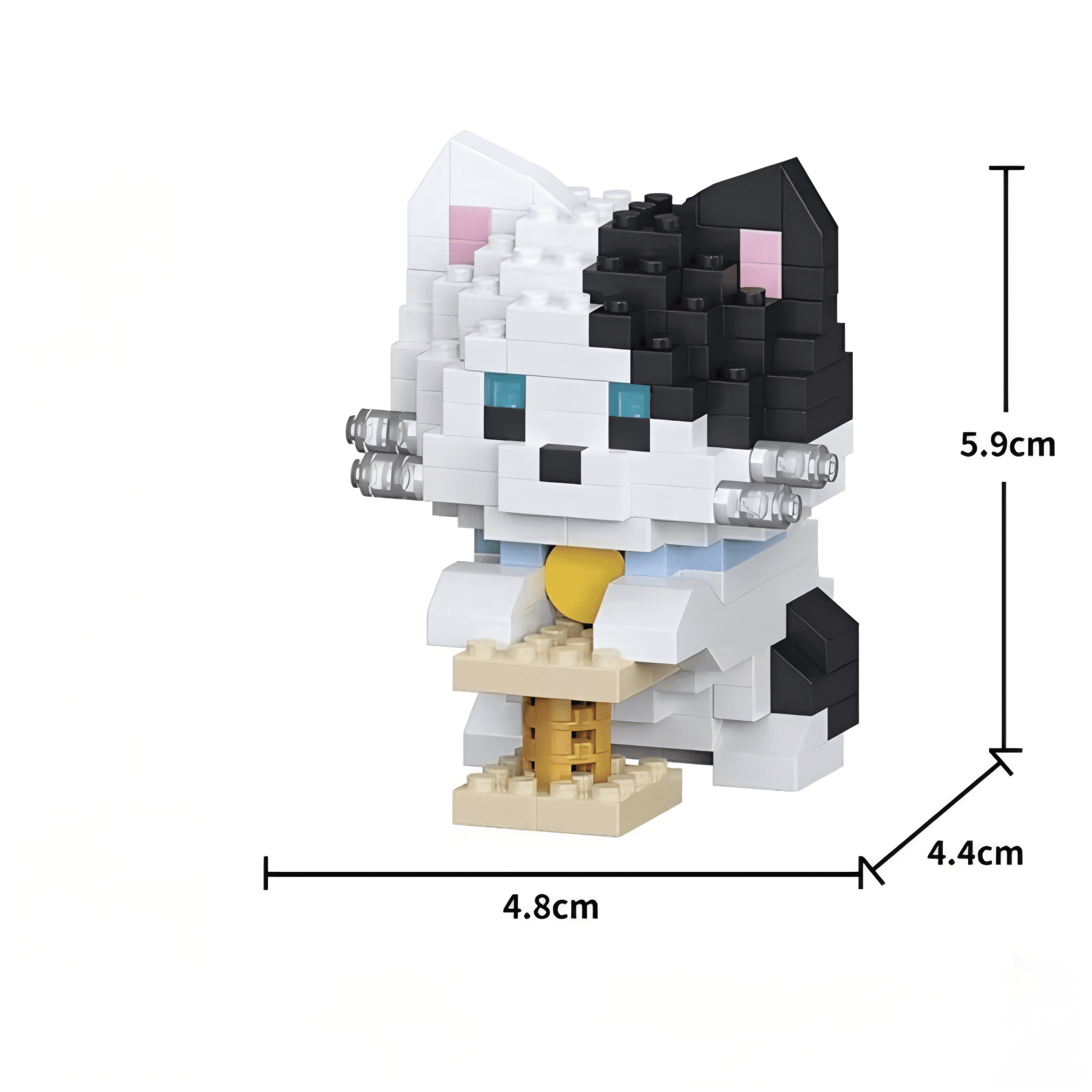 Cute Cat Figures Mini Building Block Set, Pets Animal Model Set, Home Office Table Centerpiece Decor