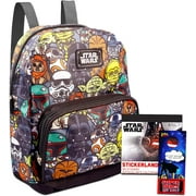 DECADE WEST Disney Star Wars Preschool Backpack for Kids, Toddlers ~ 4 Pc School Supplies Bundle with Canvas Star Wars 10" Mini Backpack for Boys and Girls, 295 Stickers, and More