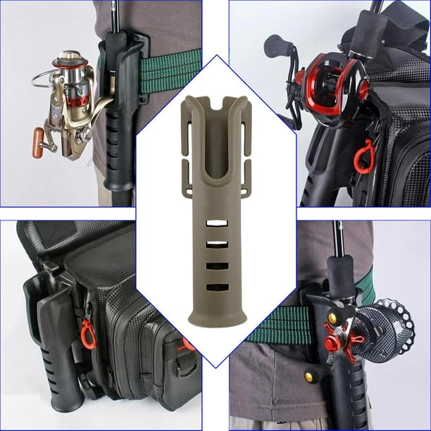 Ximing Portable Belt Rod Holder Reusable Fishing Pole Inserter for Outdoor  Fishing Lightweight Tube Pole Racks Inserting Device Accessories - khaki 