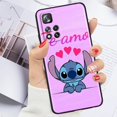 thumbnail image 3 of Anime Stitch Cute Disney For Xiaomi Redmi Note 12 12S Turbo 11 11T 11S 10 10S 9 8 8T 7 Pro Plus 5G Black Phone Case Cover, 3 of 5