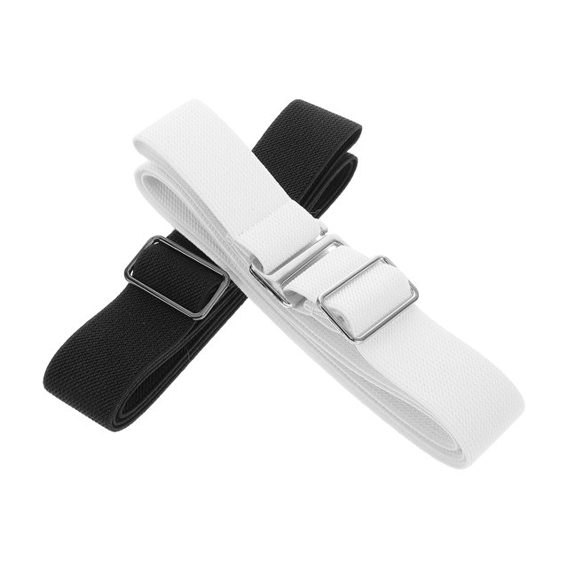 ELAYARD 2Pcs Adjustable Elastic Belt with Comfortable Fit Flat Buckle for Jeans Pants and Dress Waist Assorted Colors