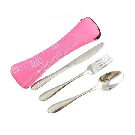 

3 Pcs/Set Stainless Steel Flatware Set Fork Spoon Cutter Utensils Portable Outdoor Picnic BBQ Outdoor Tableware Clearance