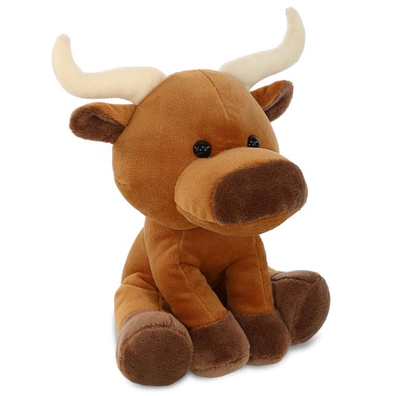 DolliBu Floppy Longhorn Plush Animal - Super Soft Stuffed Animal Bull, Adorable and Cute Animal Playtime Plush, Wild Life Stuffed Animals for Kids and Adults, Fluffy Stuffed Animal Gift - 6.5 Inches