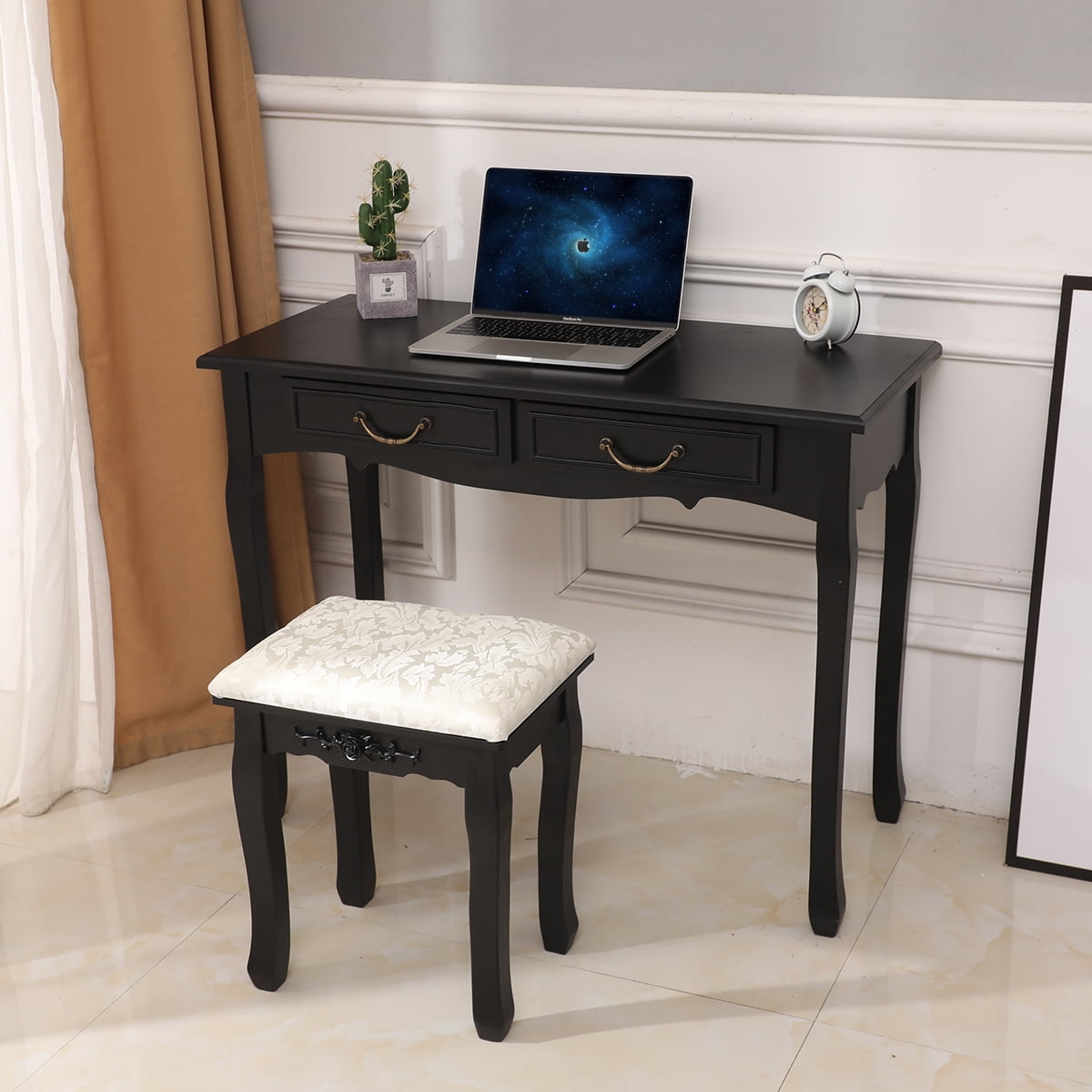 black wood dressing table