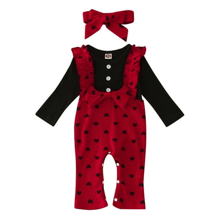 

EUMODR Organic Long Sleeve Mother Daughter Outfits Summer 1 Piece Outfit Baby Girls Boys Ruffles Ribbed Romper Jumpsuit Long Sleeve Patchwork Playsuit Headband Clothes