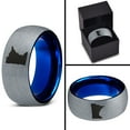 thumbnail image 4 of Tungsten Minnesota North Star State Band Ring 8mm Men Women Comfort Fit Blue Dome Brushed Gray Polished, 4 of 4