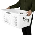 thumbnail image 6 of Sterilite Large Plastic 2 Bushel Laundry Basket with 4 Comfort Grip Handles, White, 6 of 8