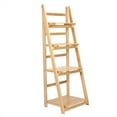 thumbnail image 4 of VIFERR Ladder Shelf, 4-Tier Stable Bookshelf Wooden Flower Plant Display Stands Foldable Corner Storage Racks for Garden Balcony Kitchen Living Room(Burlywood), 4 of 7