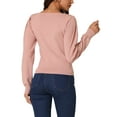 thumbnail image 3 of INSPIRE CHIC Women's Rib Knit Pullover Puff Sleeve Sweetheart Neck Solid Color Jumper Tops, 3 of 5