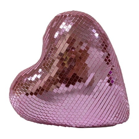Valentine’s Day Pink Disco Heart Shaped Decoration, 3.25 in, by Way To Celebrate