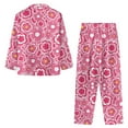 thumbnail image 4 of Suhoaziia Pj Set for Women Pants Skin Friendly Novelty Loungewear Crewneck Home Life Button-Down Nightwear Pajamas 2 Piece Autumn and Winter Hippie Flower Sleepwear Size L, 4 of 6