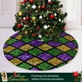 thumbnail image 3 of SKYSONIC Mardi Gras Christmas Tree Skirt Tree Skirt for Holiday Party Home Christmas Day Ornaments 48", 3 of 6