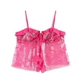 thumbnail image 2 of Sequins Camisole Tops for Women Party Club Cropped Going Out Outfits Sleeveless Sparkly Shiny Cami Disco Blouses (M, Hot Pink), 2 of 7