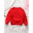 thumbnail image 3 of Suealasg Kids Boys Girls Christmas Sweaters Long Sleeve Crew Neck Santa Print Loose Knitted Pullovers Tops 18M 1T 2T 3T 4T 5T 6T 7T Little Boys Girls Fall Winter Warm Sweatshirts Clothes, 3 of 10