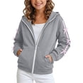 thumbnail image 2 of SROBPTY Teen Girls Jacket Solid Hooded Long Sleeve Zip Up with Pockets for 4Y-15Y, 2 of 5