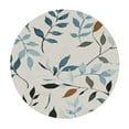 thumbnail image 4 of HAOXIT Watercolor Blue White Grey Leaves Round Tablecloth Teal Gray Woodland Leaf Table Clothes Spring Summer Waterproof Reusable Circle Table Cover for Picnic Party Dining Room Home Decor 31-35, 4 of 8