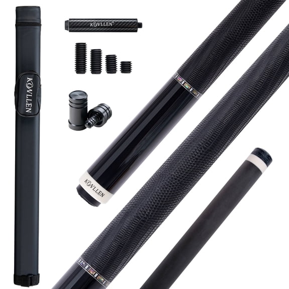 KONLLEN Carbon Fiber Pool Cue Stick with 11.8mm black Low Deflection Hand-Made Inlay Billiard Cue