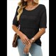 thumbnail image 1 of Suéteres de Punto de Cuello Redondo y Corta para Mujer, de Verano, Color Negro, Talla S, 1 of 7
