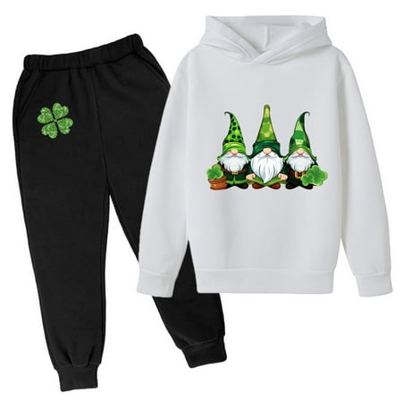 

Christmas Outfits For Boys 3T Kids Hoodie Sweatshirt And Sweatpants Irish Festival Pullover Hoodie Set Tracksuit 2 Piece Outfits Boys Clothes Fall/ Winter White 4-5 Years