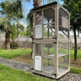 thumbnail image 4 of Gowoodhut Cat Enclosures Outdoor for Cats, Wooden Outdoor Cat Enclosure on Wheels Attach to Window Catio, 4 of 9