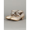 thumbnail image 5 of Girl Glitter Rhinestone Crisscross Kitten Heel Pump 18331, 5 of 5