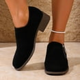 thumbnail image 5 of Black Ladies Everyday Flats Featuring Round Toe Design And Side Zipper Closure Low Heel Ideal For Casual Wear, 5 of 9