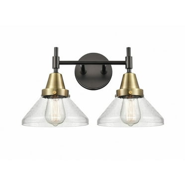 447-2W-BAB-G4474-Innovations Lighting-Caden - 2 Light Bath Vanity-9.25 Inches Tall and 17 Inches Wide-Black Antique Brass Finish-Seedy Glass Color